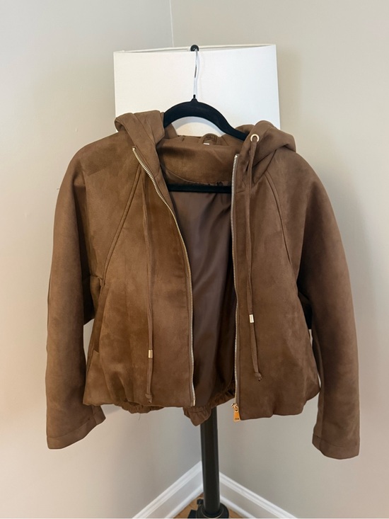 Jackets & Blazers - Brown Suede Bomber Jacket